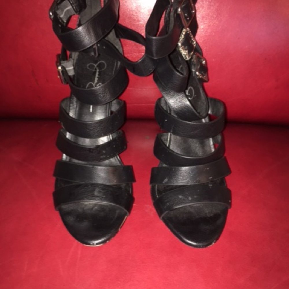 Black heeled sandals